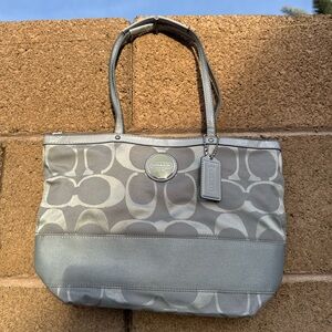 Coach Ice gray/blue Mini Tote